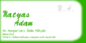 matyas adam business card