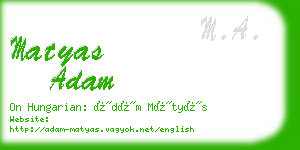 matyas adam business card